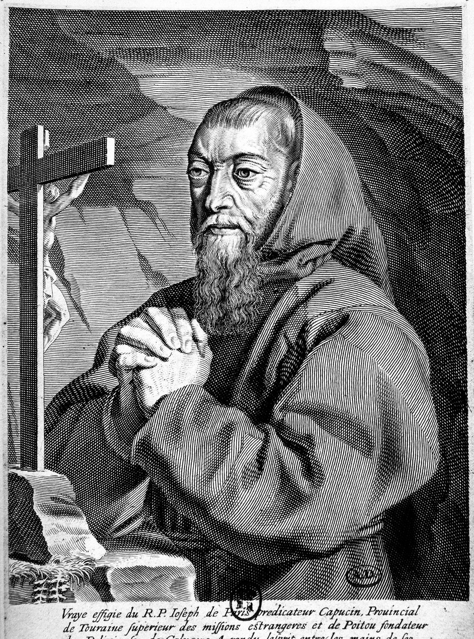 Portræt af fader Joseph (1577-1638), prædikant hos kapucinerne. af French School