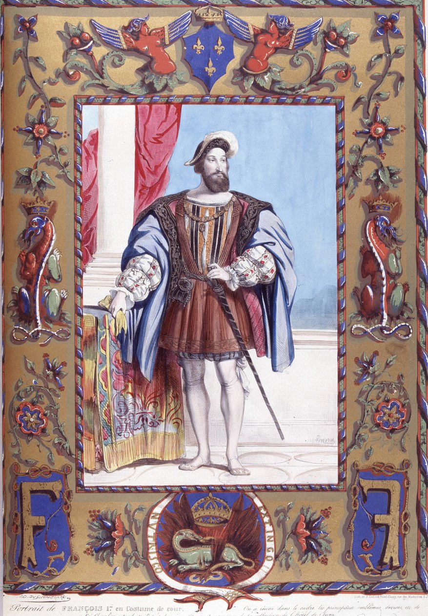 Portræt af Francois 1er i hofkostume af French School