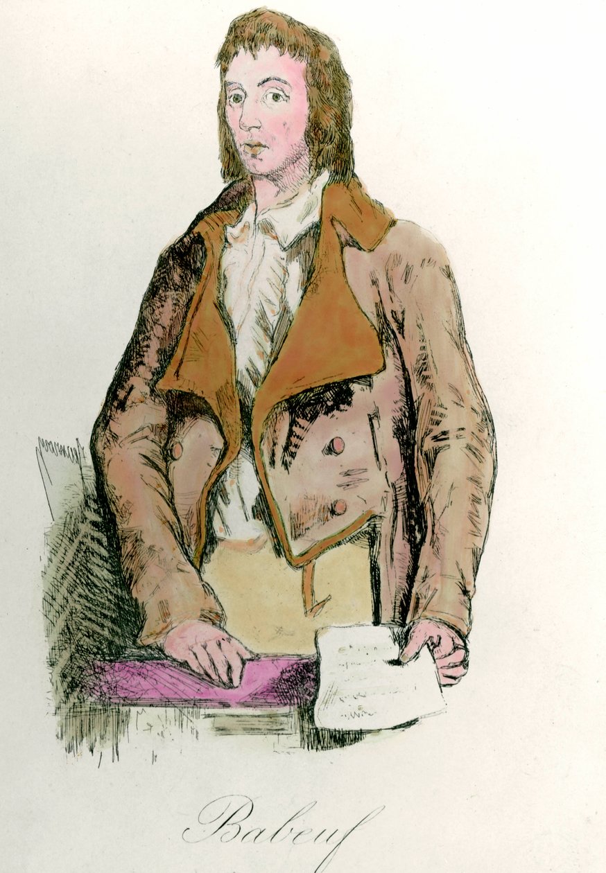 Portræt af Francois Babeuf dit Gracchus (1760 - 1797) revolutionær. Gravering af French School
