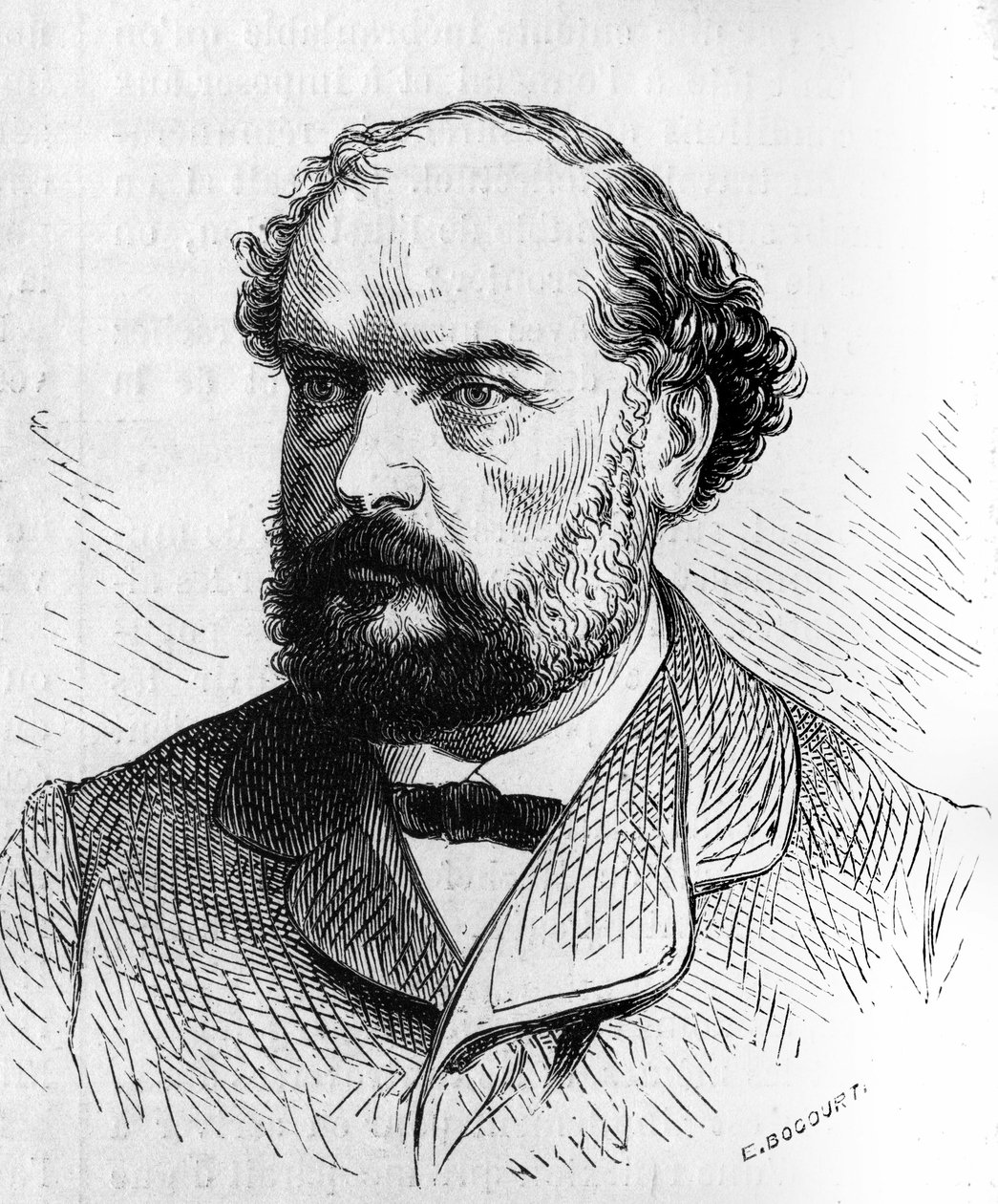 Portræt af Francois Desire Bancel (1822-1871), fransk politiker. Indgravering i "" The Illustrated World"" nr. 634 af 5. juni af French School