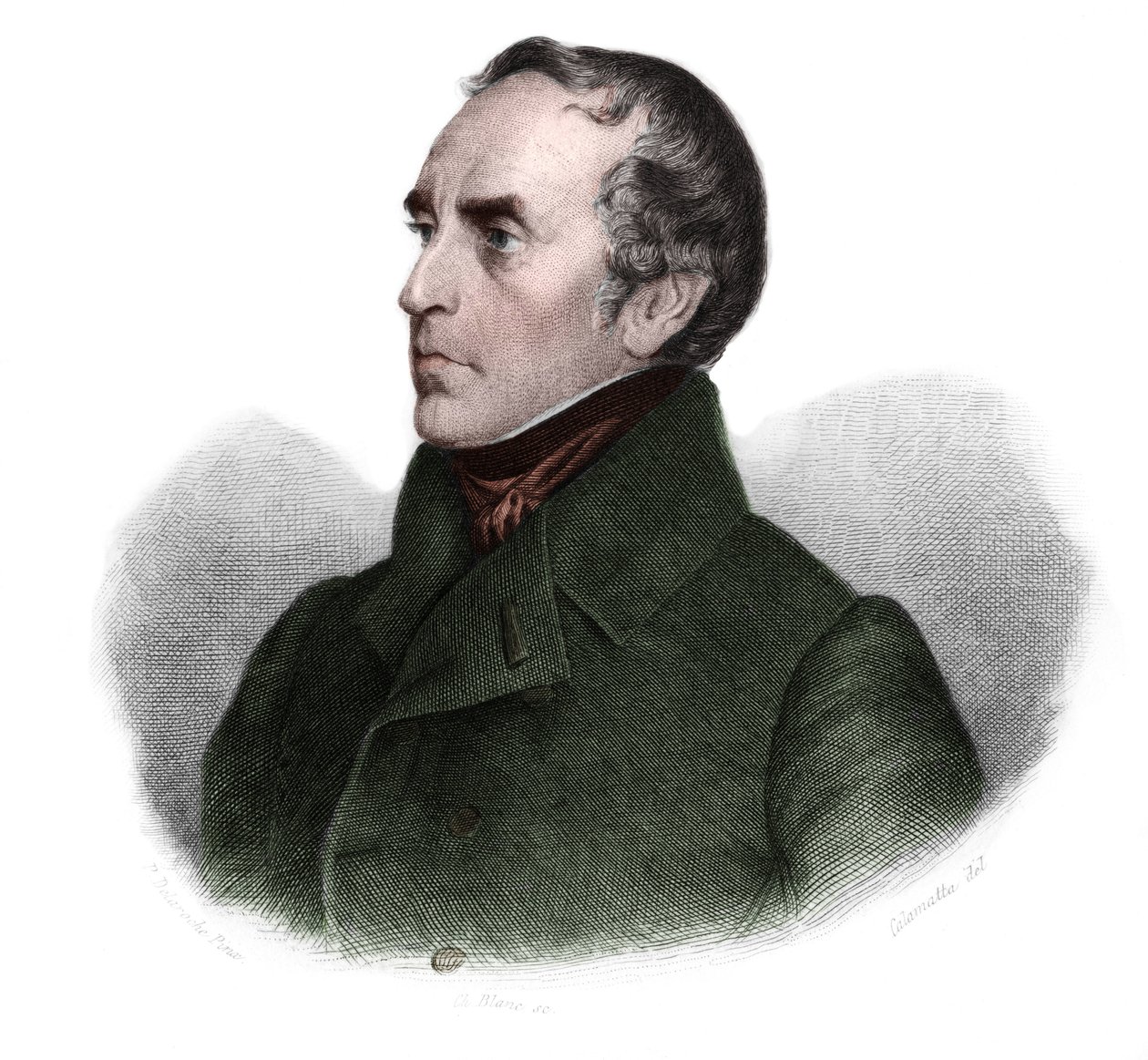 Portræt af Francois Guizot (1787-1874), fransk historiker og statsmand. i "" LIBRE DES SPORERS"" af Louis de Cormenin Timon. 1842. Privat samling. af French School
