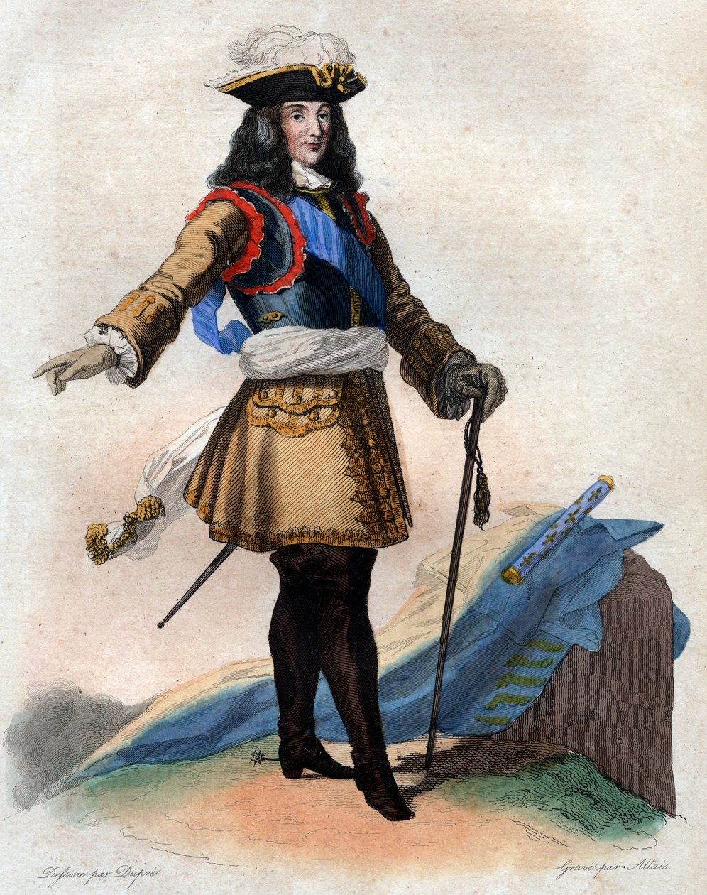 Portræt af Francois Henri de Montmorency Bouteville, kaldet Marechal de Luxembourg, (1628-1695), fransk general, marskal i Frankrig. af French School