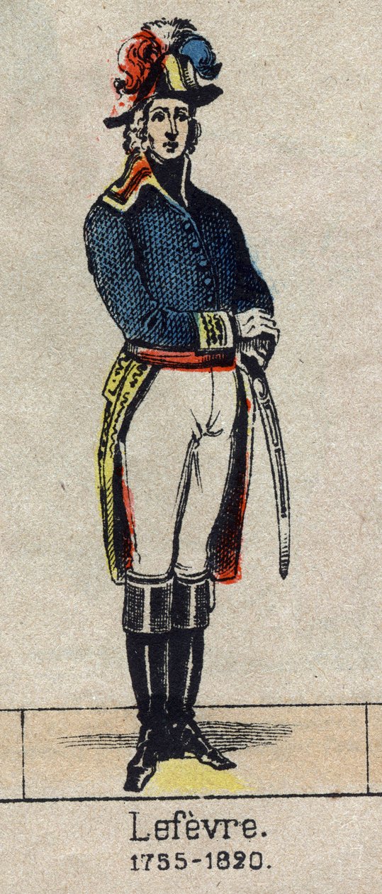 Portræt af Francois Joseph Lefebvre (1755-1820) hertug af Dantzig og af imperiet, par af Frankrig, derefter baron og par af Frankrig marechal af imperiet. Billede af Epinal fra slutningen af det 19. århundrede. af French School
