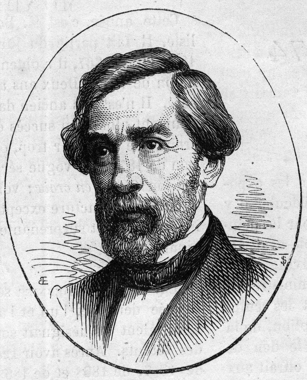 Portræt af Francois Jouffroy (1806-1882), fransk billedhugger. Indgravering i "" Le Monde Illustré"" nr. 890 af 2. maj 1874. af French School
