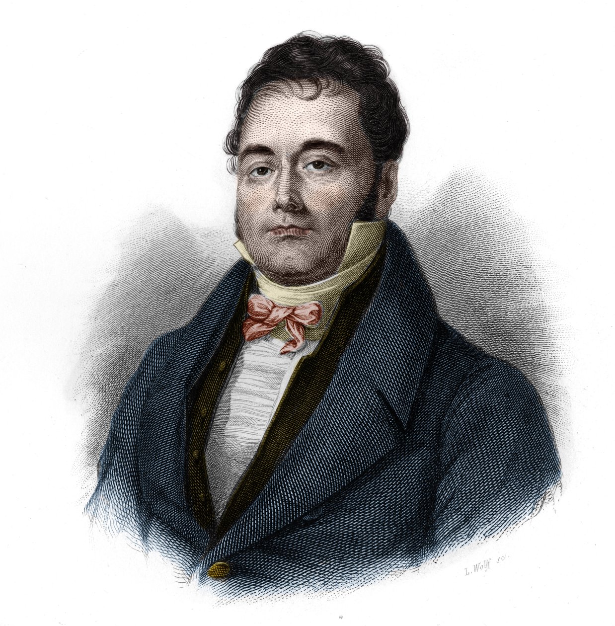 Portræt af Francois Mauguin (1785-1854), fransk politiker. i "" LIBRE DES SPEAKERS"" af Louis de Cormenin Timon. 1842. Privat samling. af French School