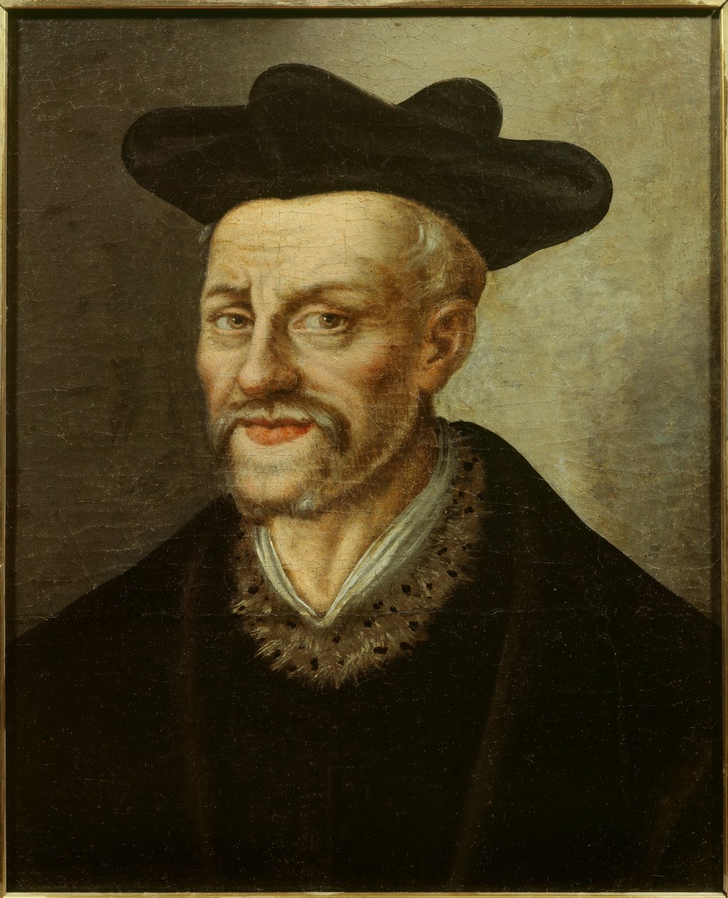 Portræt af Francois Rabelais (1494-1553), fransk forfatter og læge. Maleri af den franske skole. 16. århundrede. Søn 0,49x0,40 m Musee du chateau de Versailles af French School