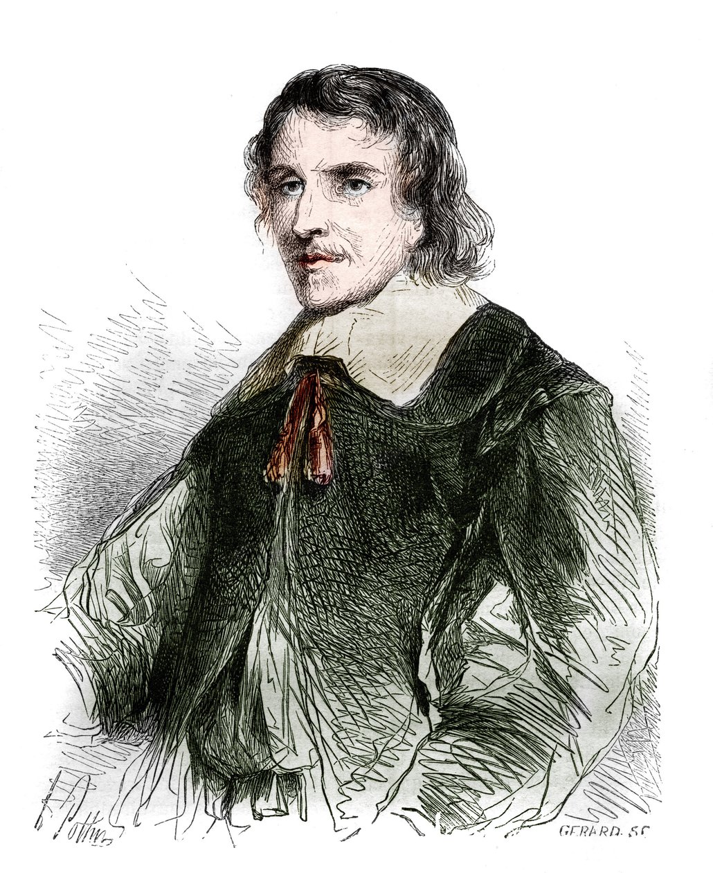 Portræt af Francois de La Mothe Le Vayer (La-Mothe-Le-Vayer) (1585-1672), fransk filosof. Stik fra 1858. af French School