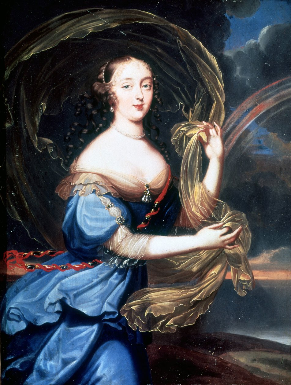 Portræt af Francoise Athenais (Francoise-Athenais) af Rochechouart Mortemart, Marquise de Montespan (eller Madame de Montespan) (1640-1707). af French School