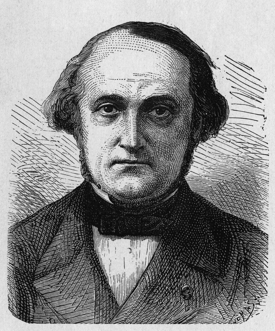 Portræt af François-Clément Sauvage (1812 - 1872), fransk ingeniør og administrator - i "Album de la Science; berømte videnskabsmænd; Store opdagelser””” 1896. af French School