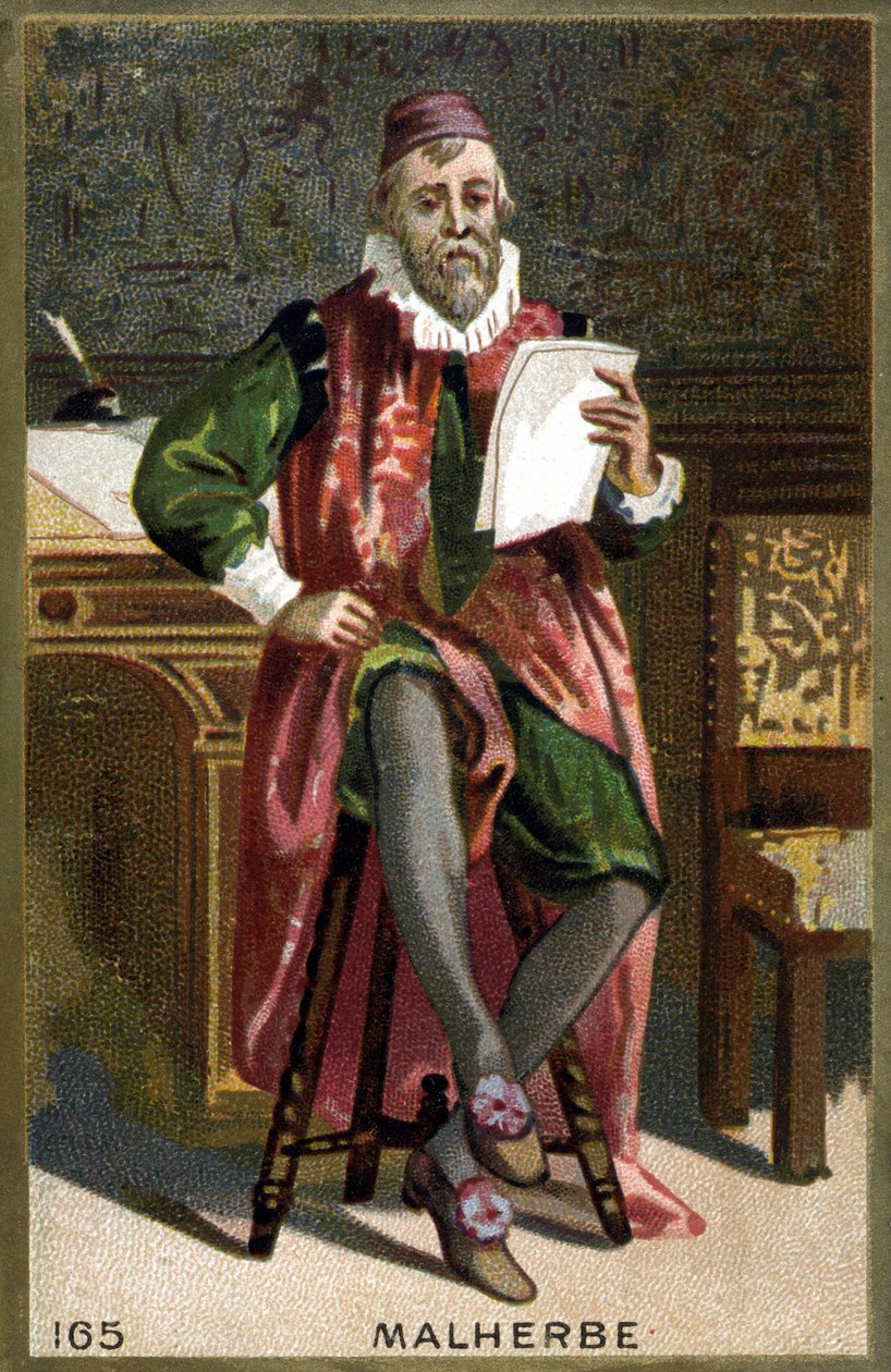 Portræt af François de Malherbe (1555-1628). 1800-tallets kromolitografi. af French School