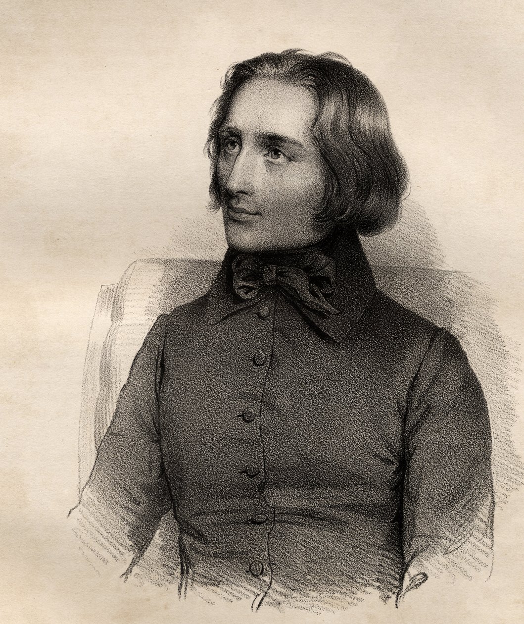 Portræt af Franz Liszt (1811-86) ungarsk klavervirtuos og komponist af French School