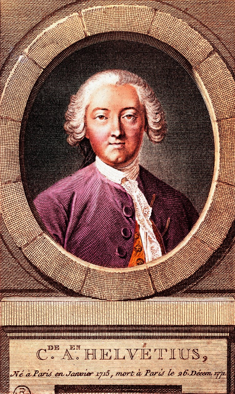 Portræt af den franske filosof Claude Adrien Helvetius (1715-1771), gravering. 1772. af French School