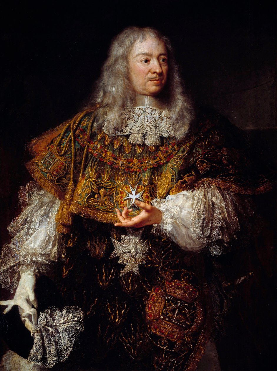 Portræt af Gabriel de Rochechouart (1600-1677) i stor dragt som ridder af Helligåndsordenen af French School