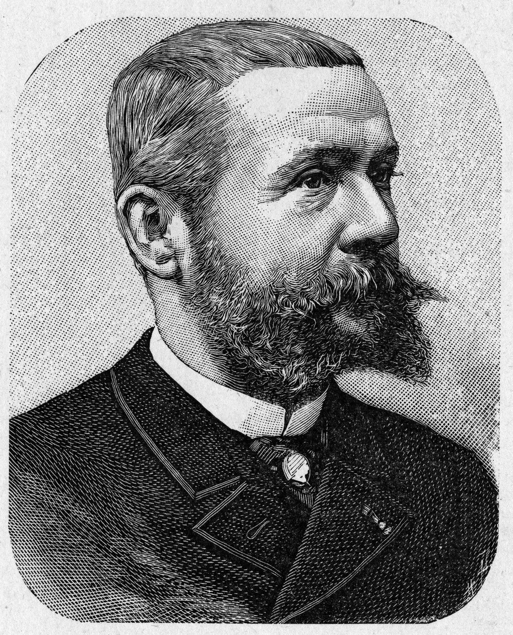 Portræt af Gaston Tissandier (1843 - 1899), fransk aeronaut - i "" Album de la Science; berømte lærde; Store opdagelser””” 1896. af French School
