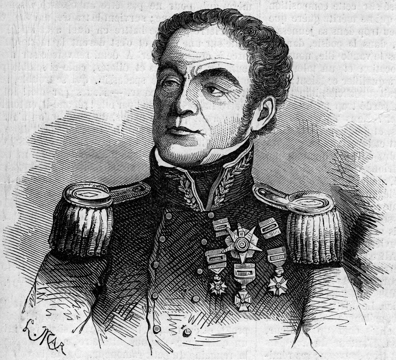 Portræt af general Antonio Lopez de Santa Anna (Santa Anna af French School