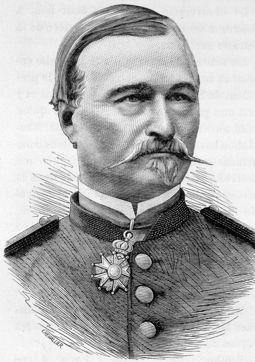 Portræt af general Berthaud - i "" The History of France"" af Henri Martin af French School