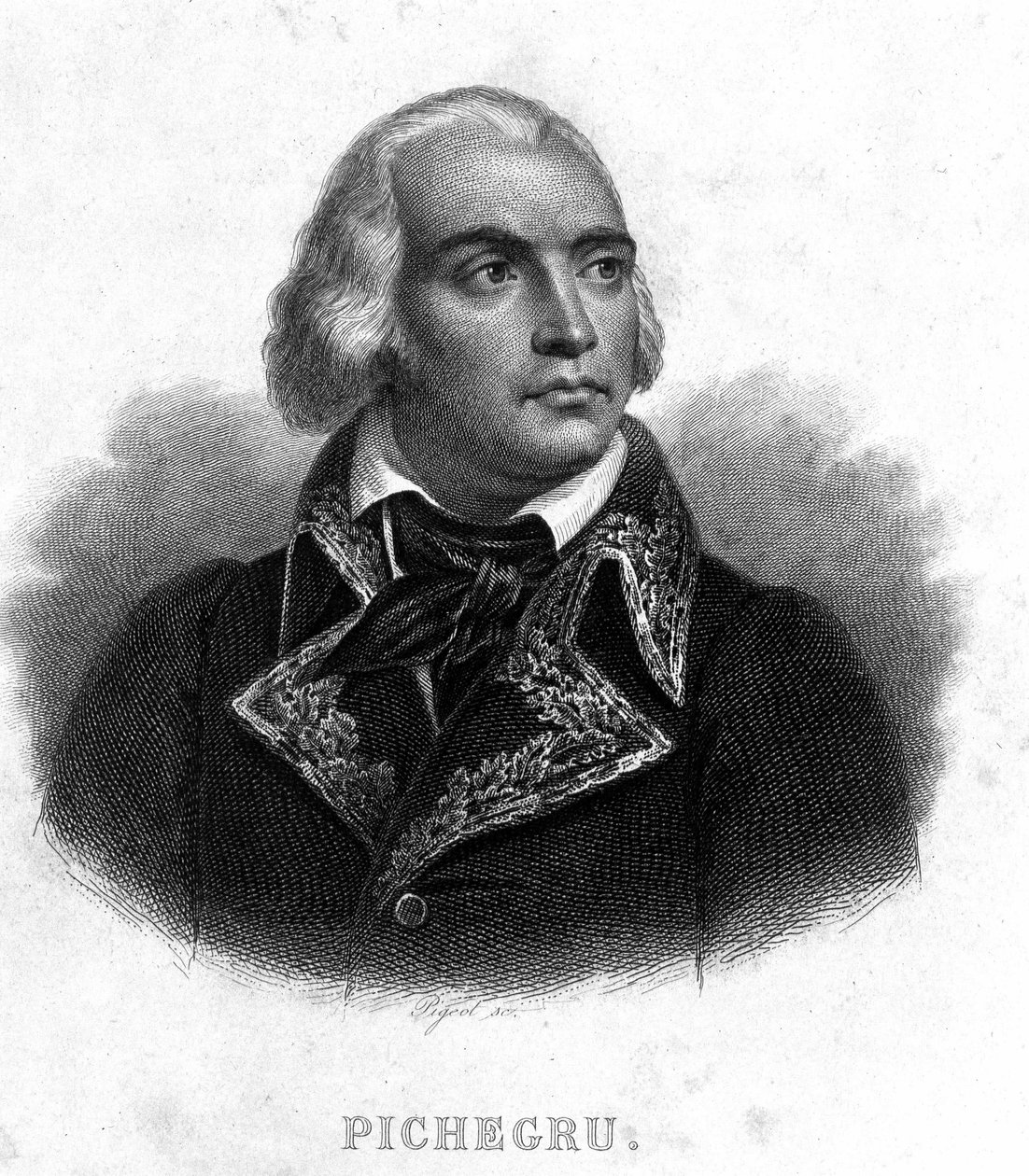 Portræt af general Charles Pichegru (1761 - 1804) - i "" Revolution francaise"" af Thiers. 19. århundrede af French School