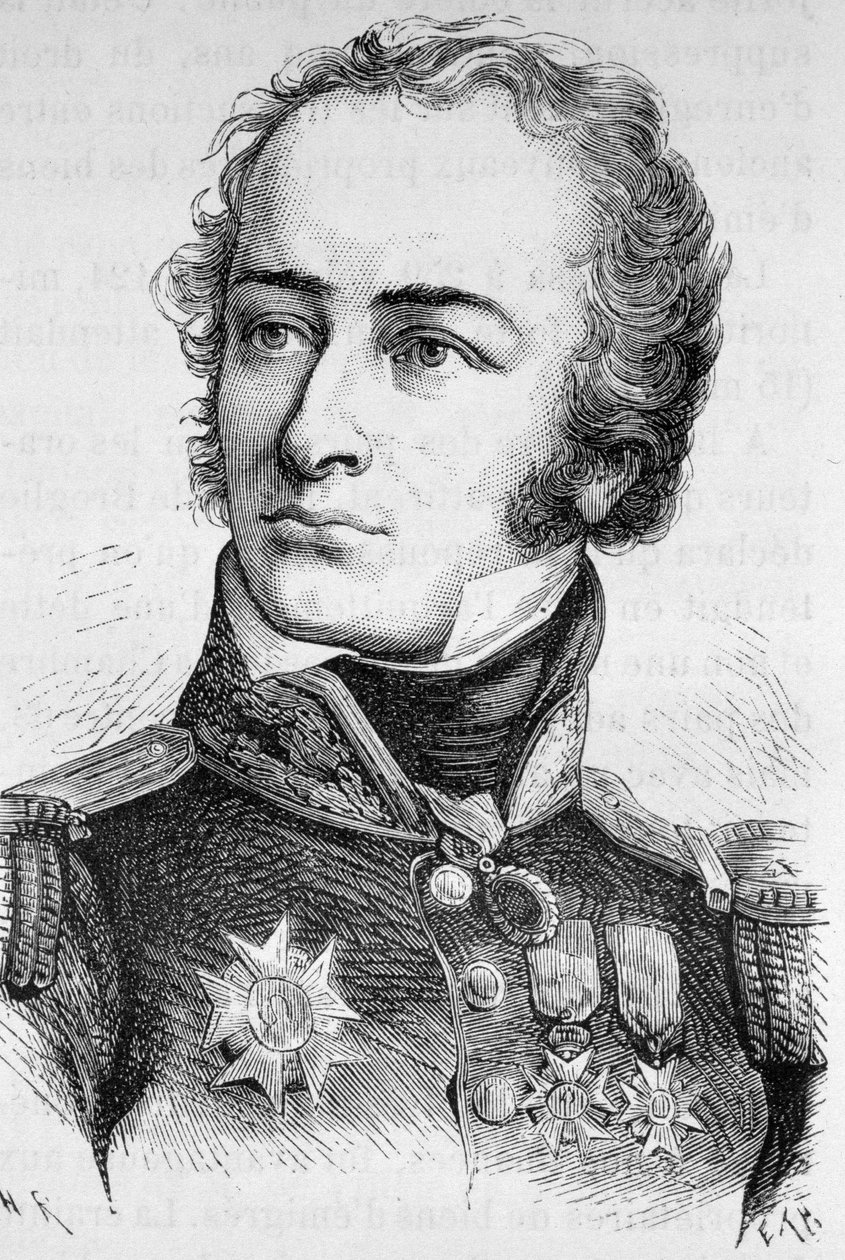 Portræt af general Fey - i "" The History of France"" af Henry Martin af French School