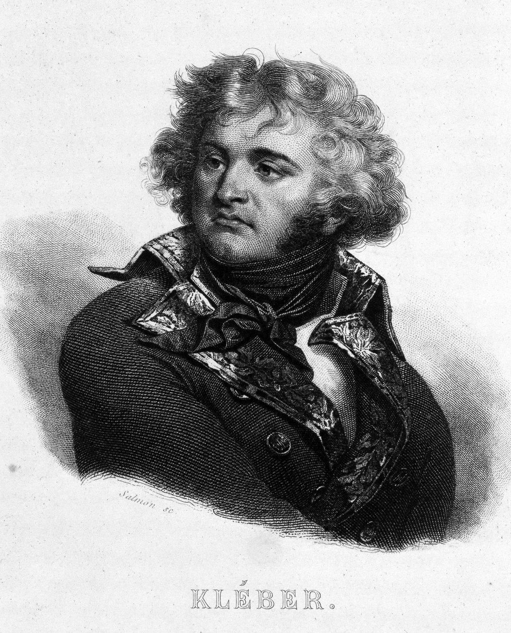 Portræt af general Jean Baptiste Kléber (1753 - 1800) - i "" Revolution francaise"" af Thiers. 19. århundrede af French School
