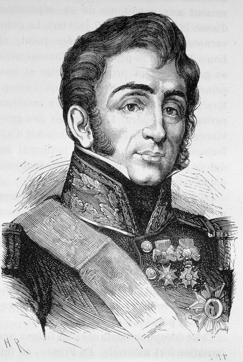 Portræt af general Lamarque (1770 - 1832) - i "" The History of France"" af Henri Martin af French School