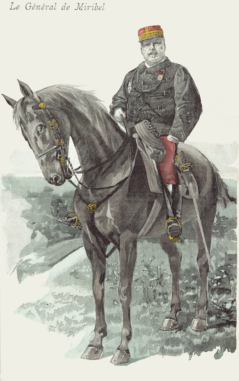 Portræt af General de Miribel (1831-93) (gravering) af French School