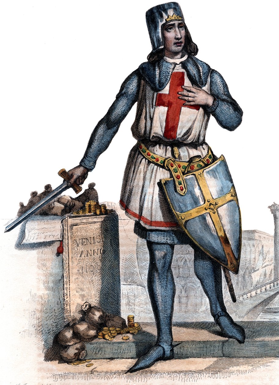 Portræt af Geoffrey af Villehardouin (1150-1228), fransk historiker og ridder. af French School