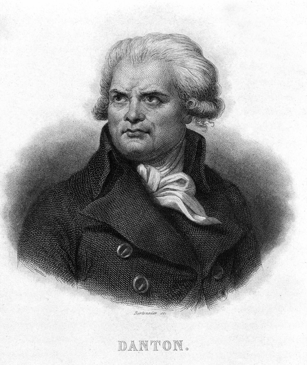 Portræt af George Jacques Danton (1759 - 1794) - i "" Revolution francaise"" af Thiers. 19. århundrede af French School