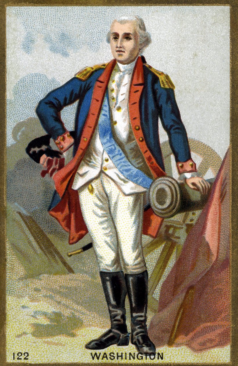 Portræt af George Washington (1732-1799). Kromolitografi i slutningen af det 19. århundrede. af French School
