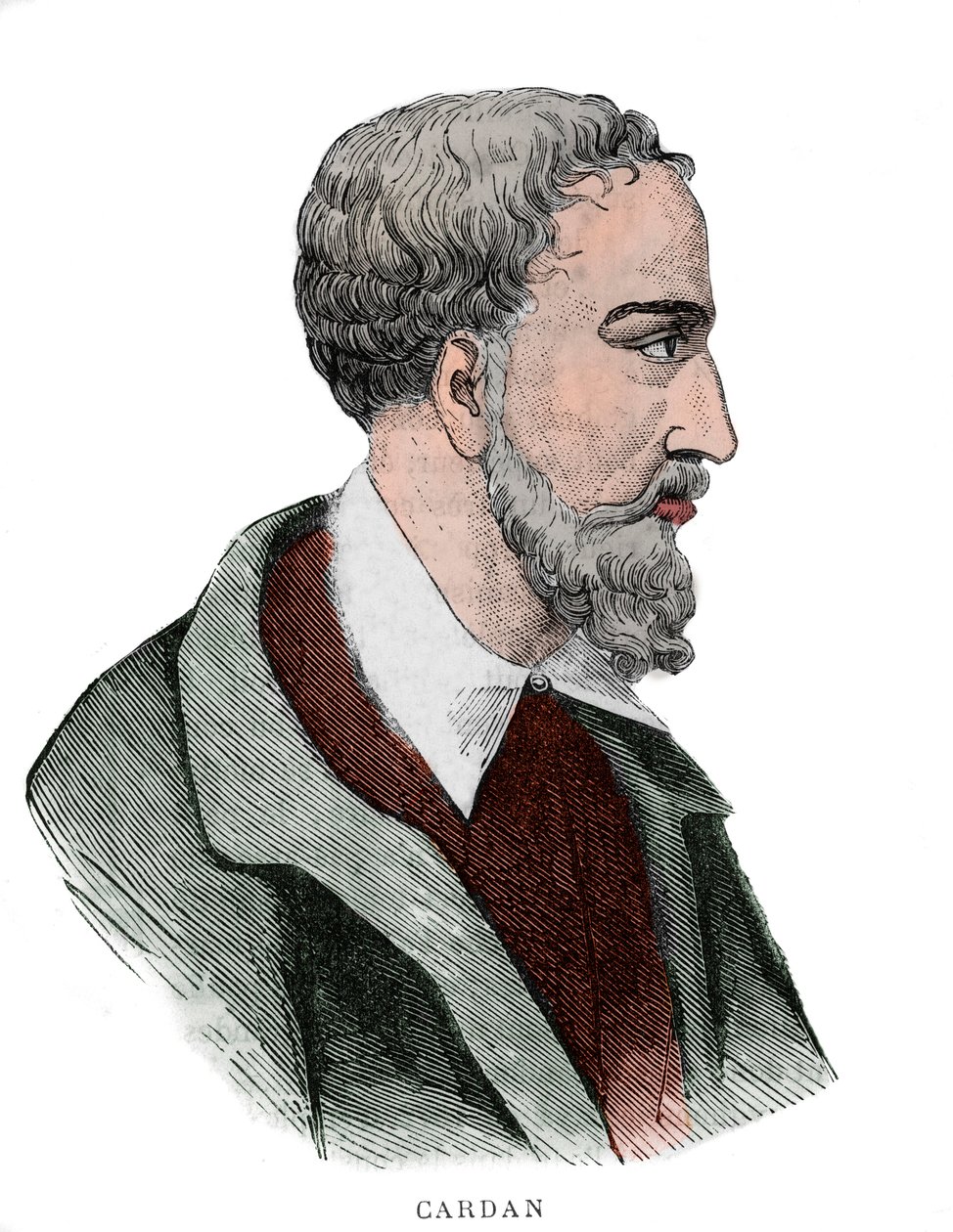 Portræt af Gerolamo Cardano (Girolamo Cardano, Hieronymus Cardanus eller Jerome Cardan af French School