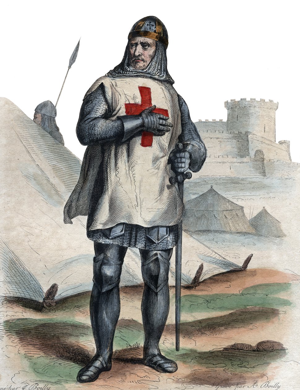 Portræt af Godfrey af Bouillon (104061-1100), frankisk ridder, en af lederne af det første korstog. af French School
