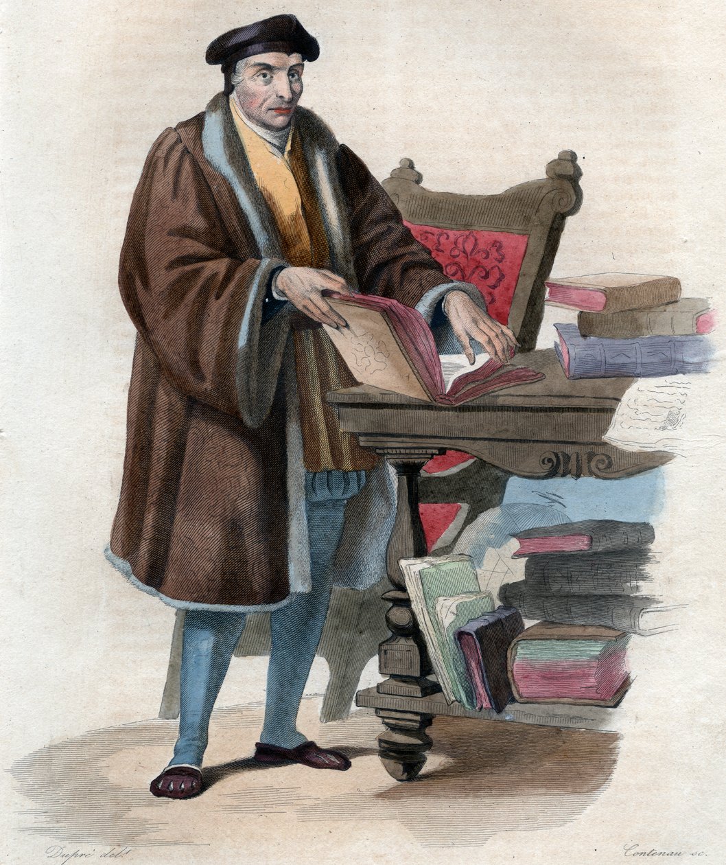 Portræt af Guillaume Bude (Budee) (Budaeus) (1467-1540), fransk lærd. af French School