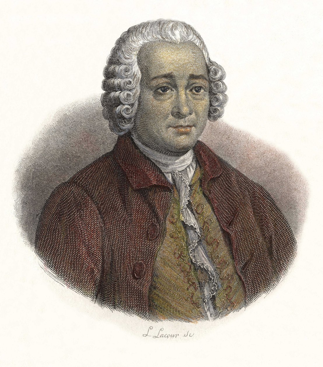 Portræt af Guillaume Chretien (Guillaume-Chretien) af Lamoignon de Malesherbes (1721-1794), fransk magistrat. i ""Portrætter af nyttige mænd"" af French School