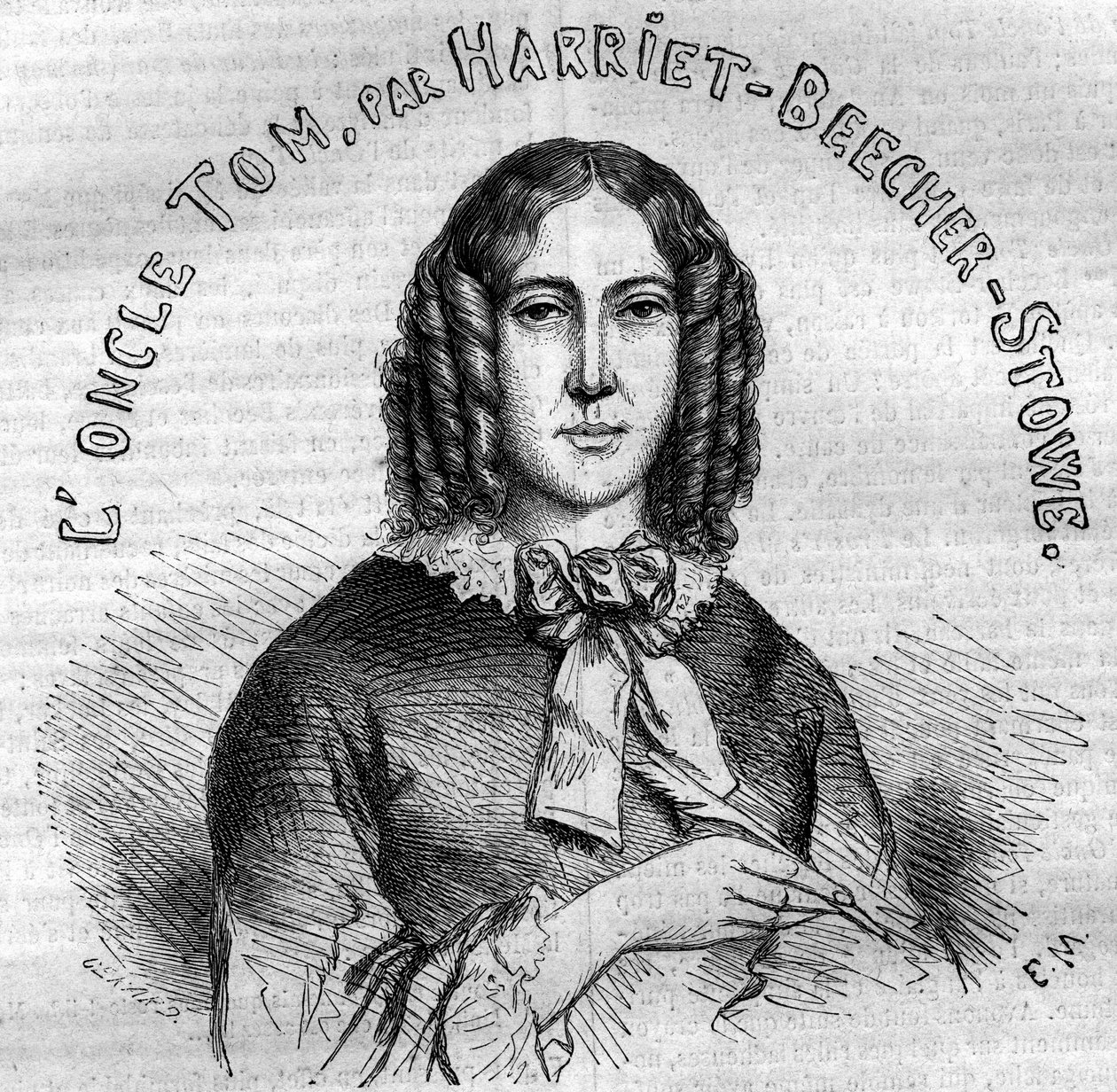 Portræt af Harriet Beecher Stowe (1811-1896), amerikansk forfatter, forfatter til Uncle Tom