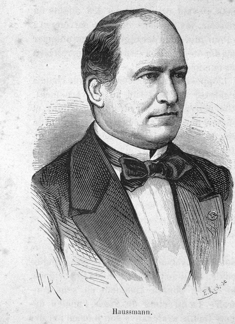 Portræt af Haussmann (1809 - 1891) fransk politiker - i "The History of France" af Henri Martin af French School