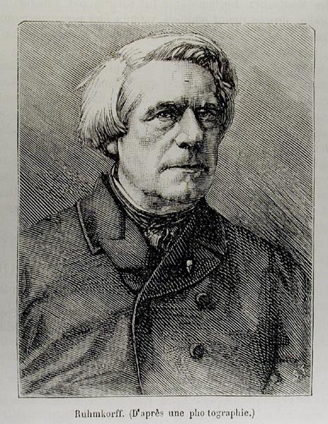 Portræt af Heinrich Daniel Ruhmkorff (1803-77) af French School
