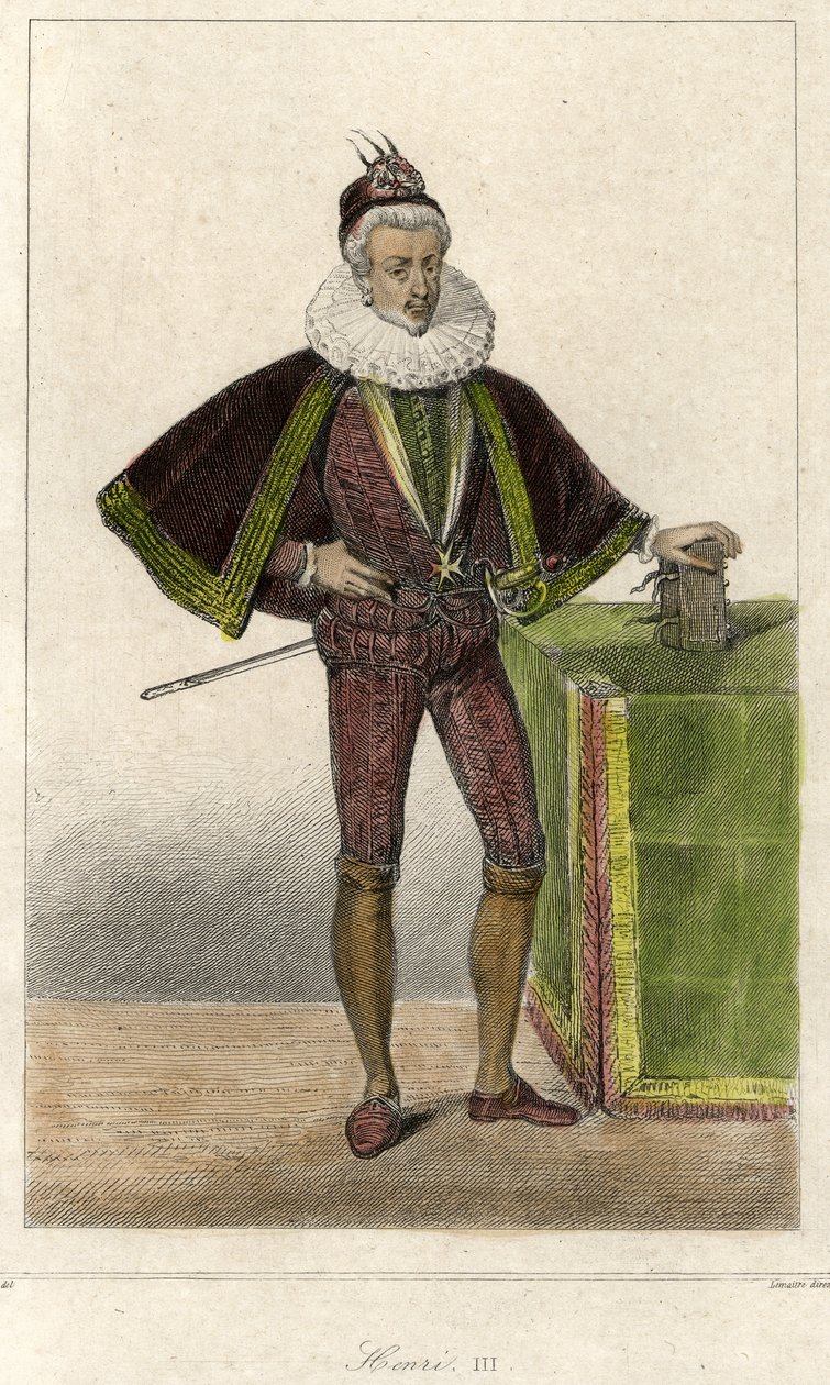 Portræt af Henrik III (1551 - 1589), konge af Frankrig. af French School