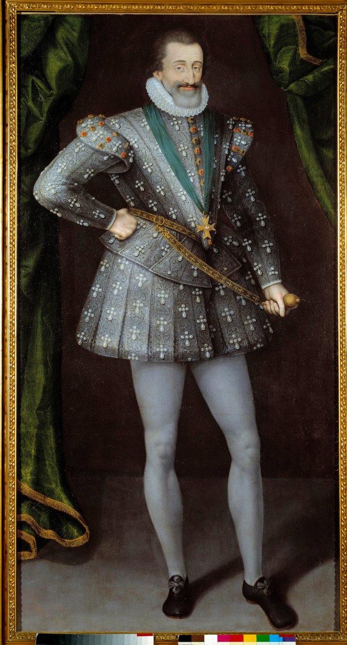 Portræt af Henrik IV, konge af Frankrig (1553-1610), anonymt maleri fra det 17. århundrede. Grenoble, Musee Des Beaux Arts. - Portræt af Henrik IV, konge af Frankrig (1553-1610). Anonymt maleri fra det 17. århundrede. Beaux-Arts Museum, Grenoble, Frankrig af French School