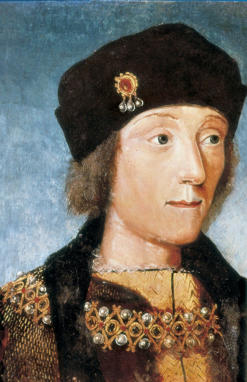 Portræt af Henrik VII, konge af England (1457-1509), anonym kunstner (maleri) af French School