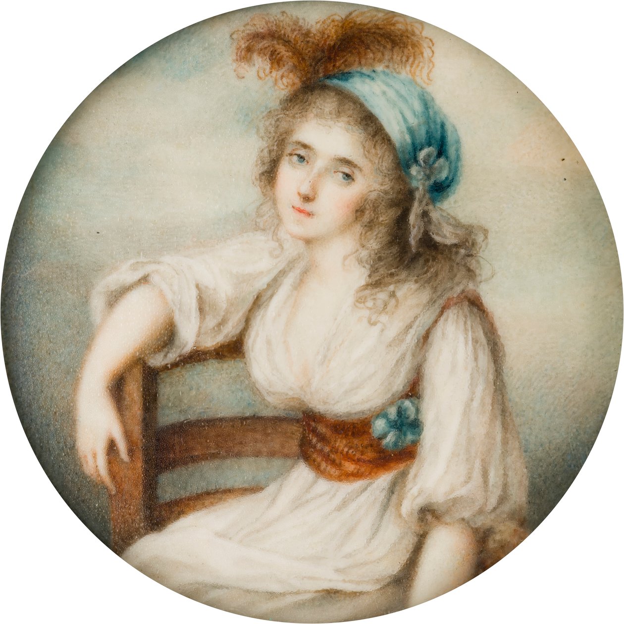 Portræt af Hon. Lucy Byng, ca. 1. grevinde af Bradford (1766-1844), ca. 1786-1844 (olie på lærred) af French School