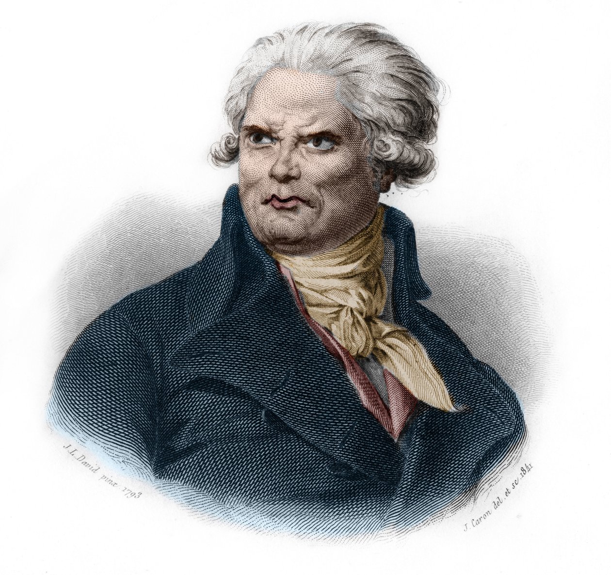 Portræt af Honore Gabriel (Honore-Gabriel) Riqueti, greve af Mirabeau (1749-1791), fransk politiker og revolutionær. i "" LIBRE DES SPORERS"" af Louis de Cormenin Timon. 1842. Privat samling. af French School