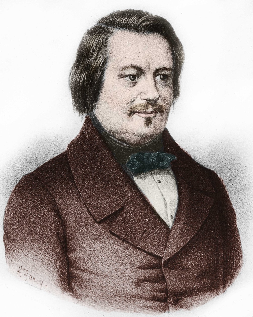 Portræt af Honore de Balzac (1799-1850), fransk forfatter. af French School