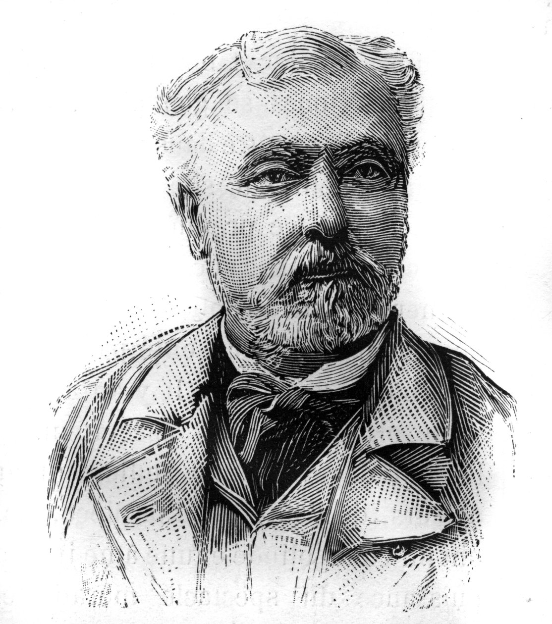 Portræt af Hyacinthe Laurent Theophile Aube (1826-1890), fransk admiral og politiker. Indgravering i ""The Illustrated World"", 16. januar af French School
