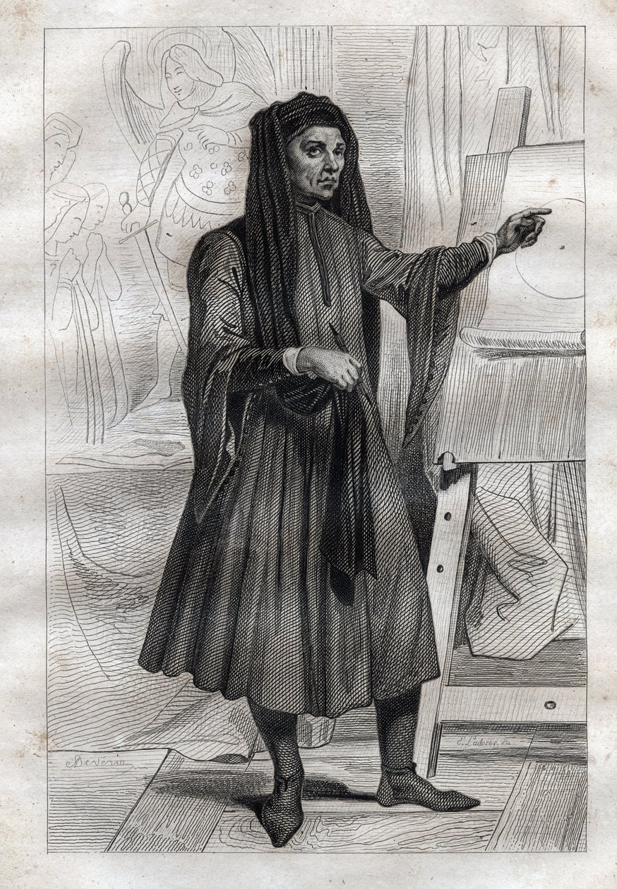 Portræt af den italienske maler Giotto di Bondone (Ambrogiotto di Bondone af French School