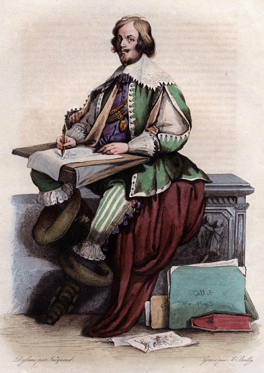 Portræt af Jacques Callot (1592-1635), fransk grafiker og tegner af French School