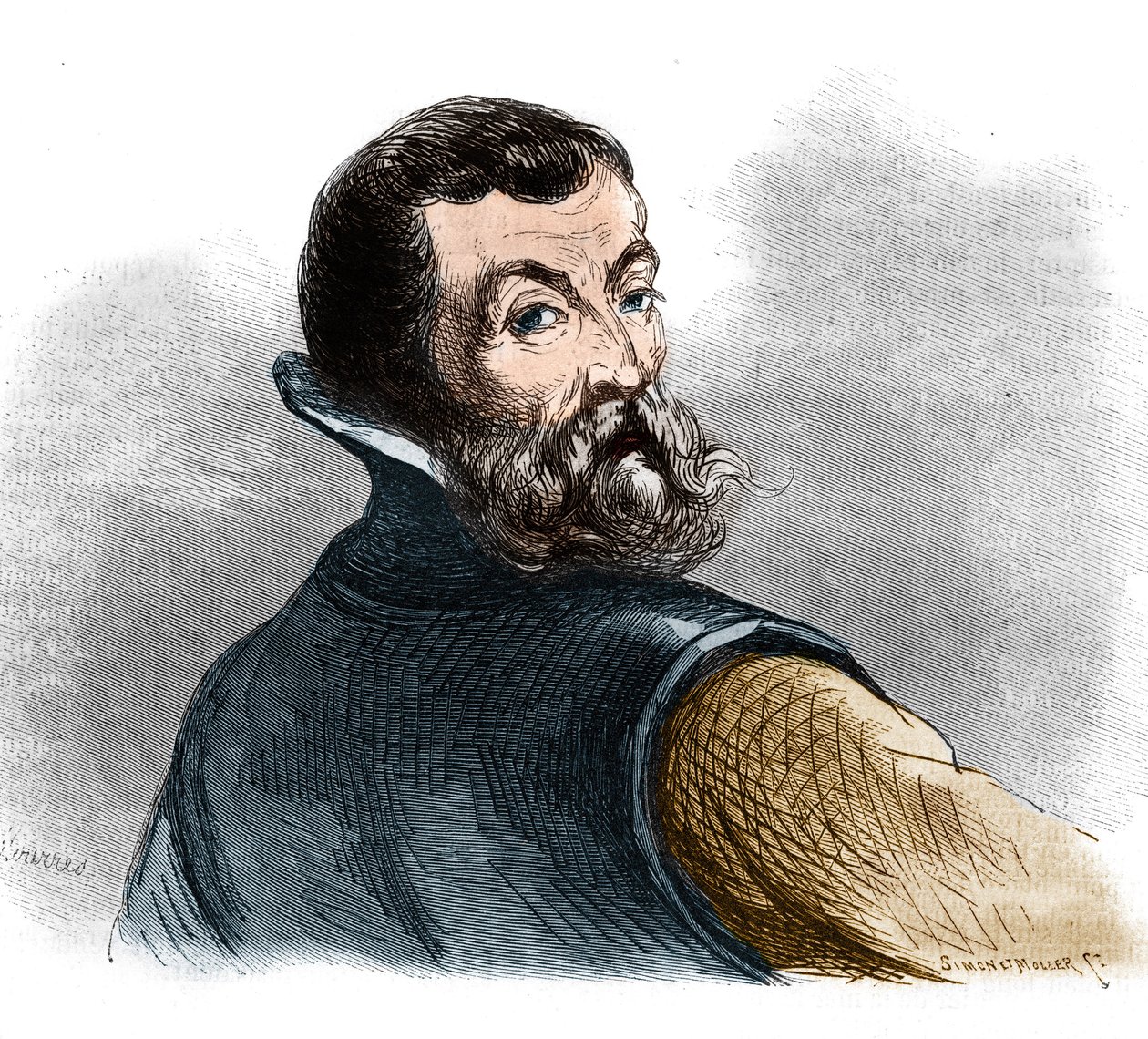 Portræt af Jacques Cartier (1491-1557), fransk navigatør og opdagelsesrejsende. af French School