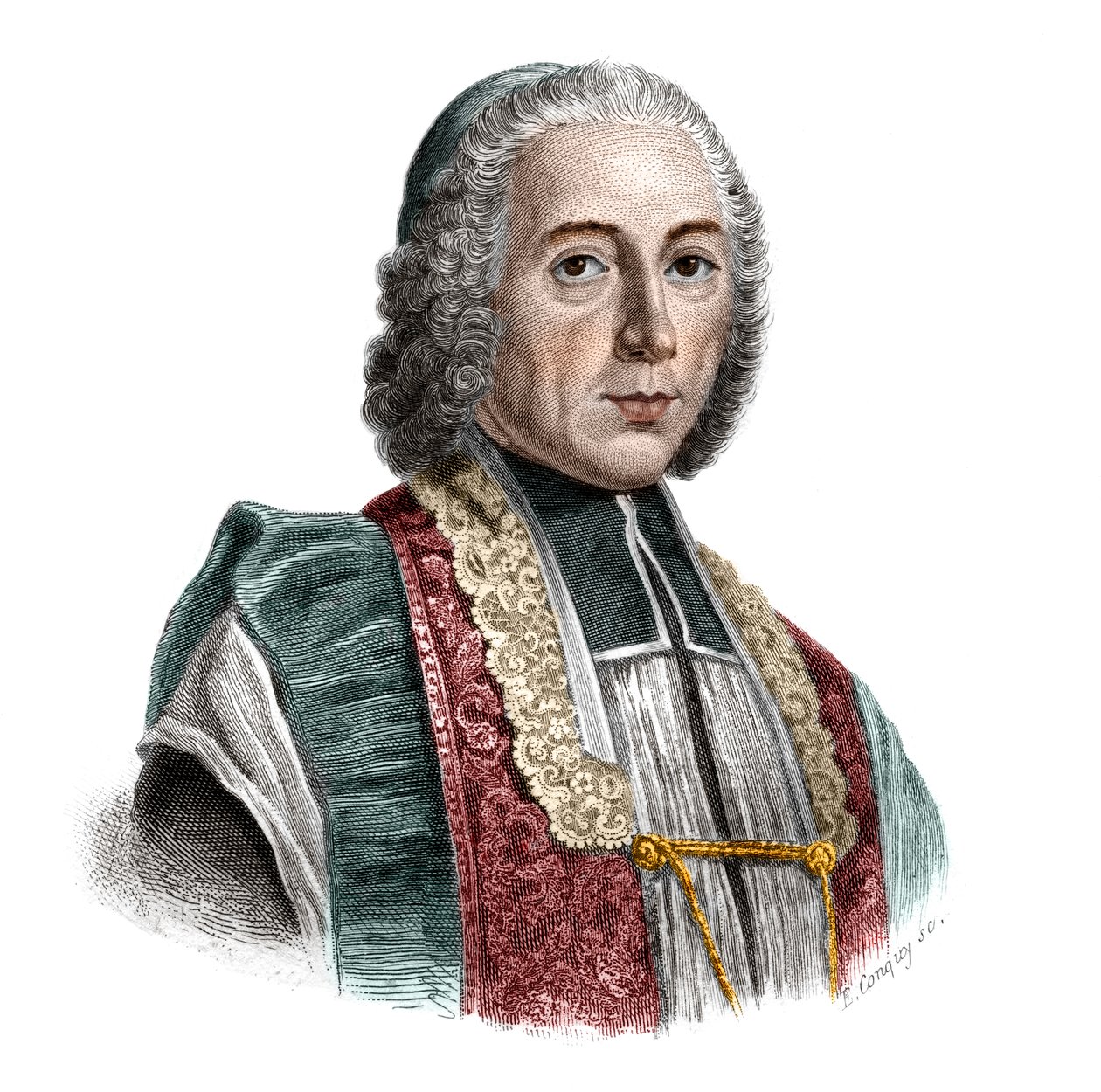 Portræt af Jacques Denis Cochin (1726-1783) grundlægger af Hopital Saint-Jacques. af French School