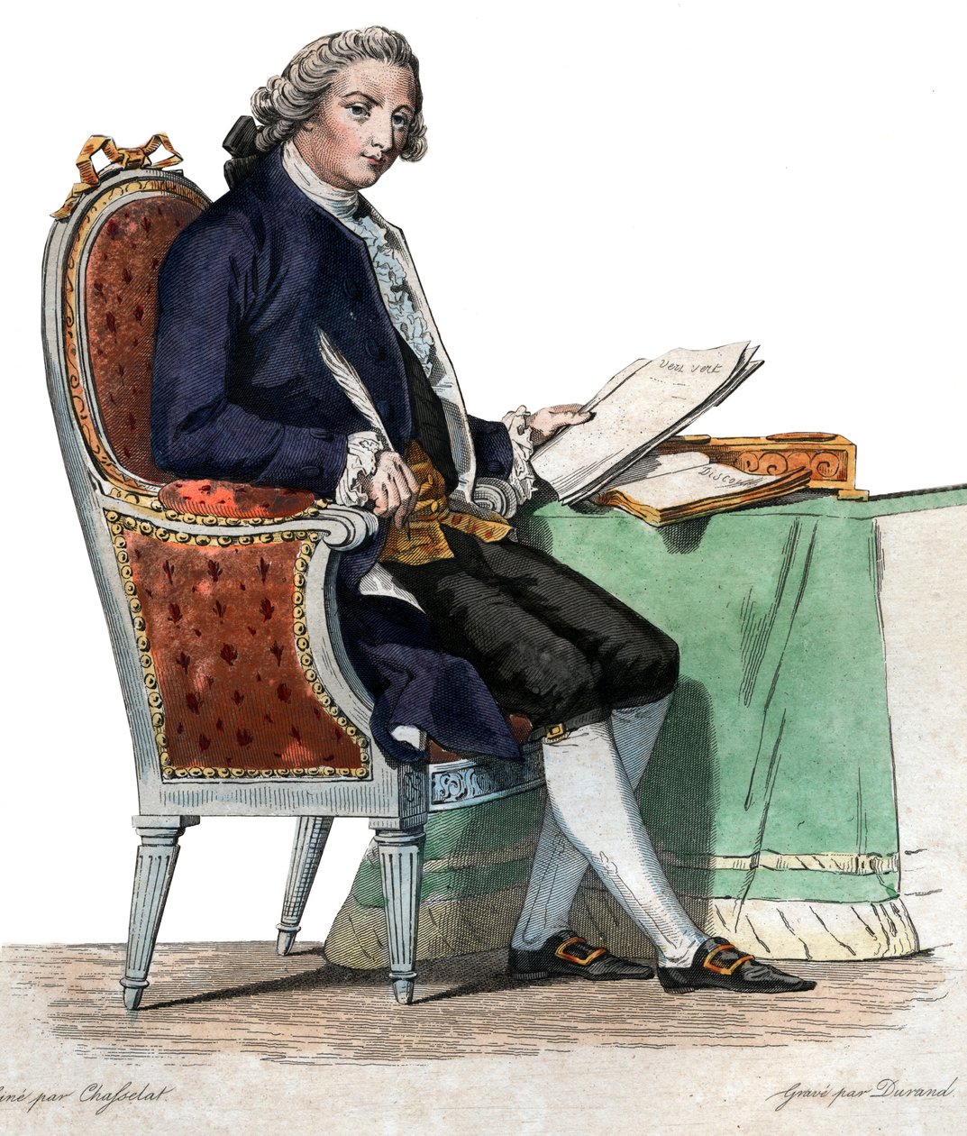 Portræt af Jean-Baptiste-Louis Gresset (1709-1777), fransk digter og dramatiker. af French School