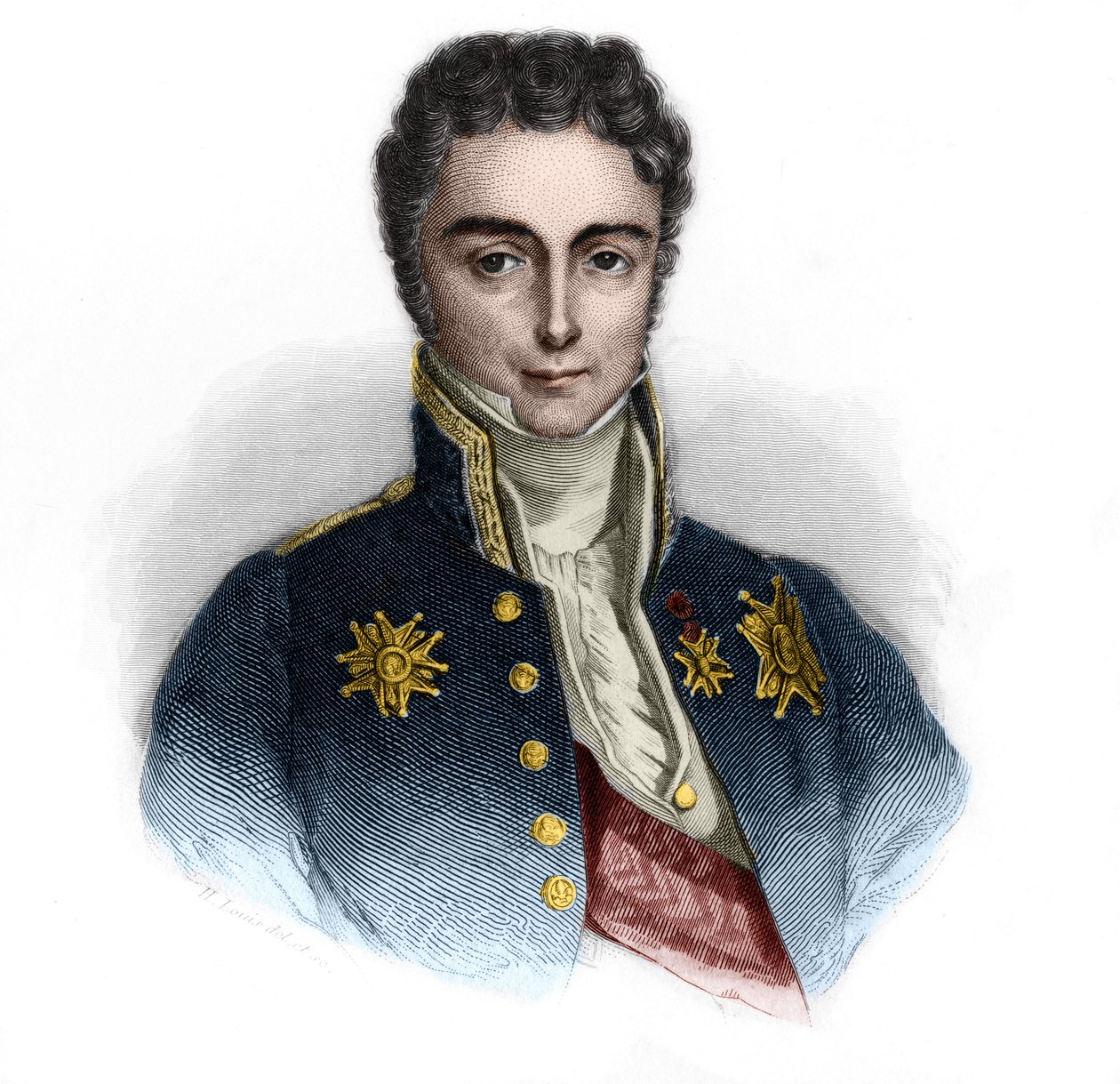 Portræt af Jean-Baptiste (Jean Baptiste) Sylvere Gay, Viscount of Martignac (1778Ð1832), fransk statsmand. i "" LIBRE DES SPORERS"" af Louis de Cormenin Timon. 1842. Privat samling. af French School