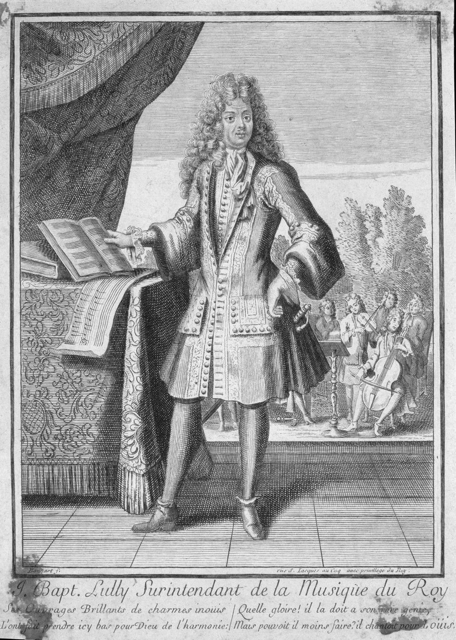 Portræt af Jean-Baptiste Lully (1632-87) af French School