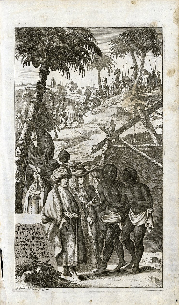 Portræt af Jean-Baptiste Tavernier (1605-1689) i orientalsk dragt af French School